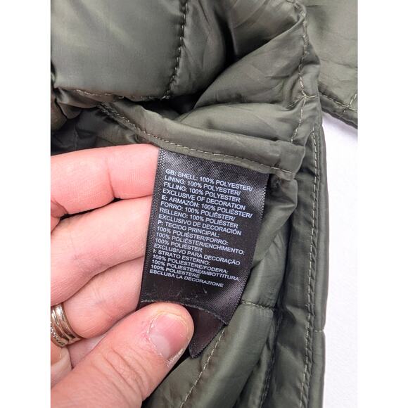 The North Face Men's Small Olive Quilted Thermoball Hooded Jacket - Picture 5 of 12